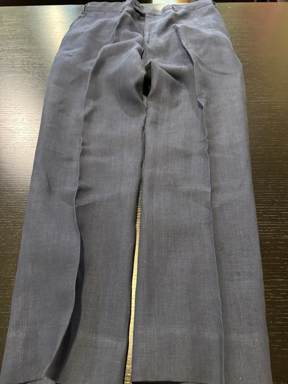 Pal Zileri Navy Linen Dress Trousers Italian 52